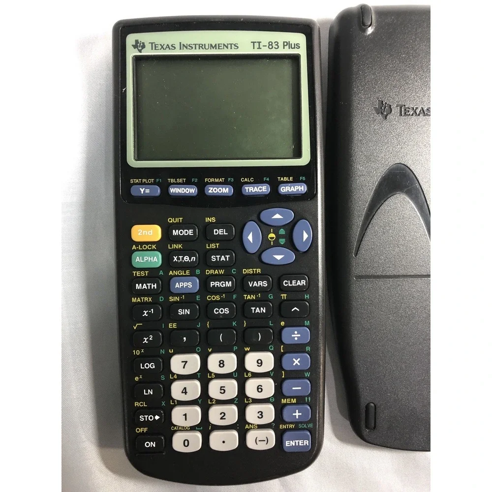 Texas Instruments TI-83 Plus Black/Gray Graphing Calculator with Cover